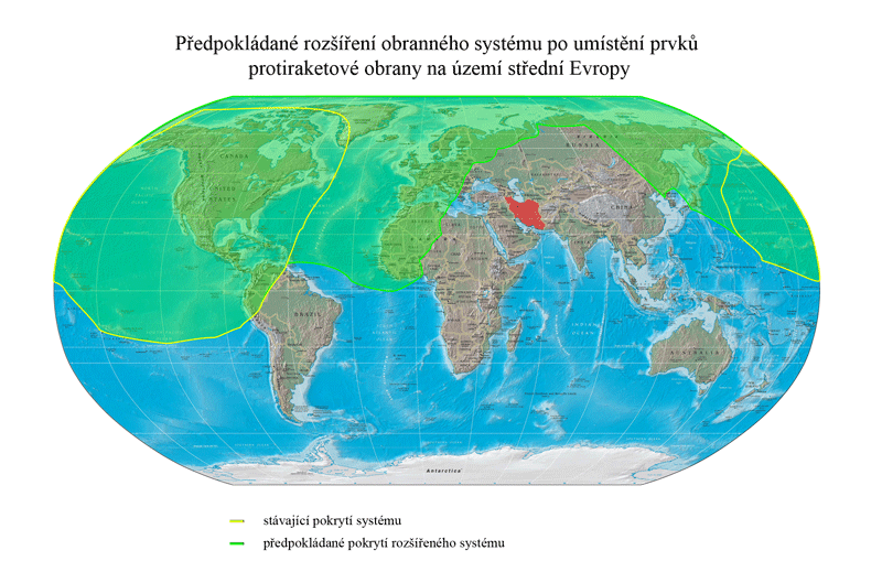 Mapa - pokrytí protiletadlové obrany